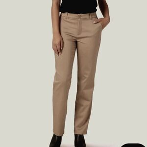 Lee Women's Size 10M Flax Brown Straight Leg Mid Rise Ultra Soft Waistband Pants